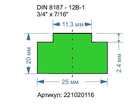221020116. DIN 8187 - 12B-1. 3/4\" x 7/16\"