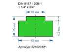 221020121. DIN 8187 - 20B-1. 1 1/4\" x 3/4\"