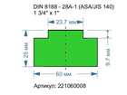 221060008. DIN 8188 - 28A-1 (ASA/JIS 140). 1 3/4\" x 1\"