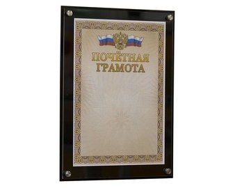 Черная акриловая безбагетная рамка на дистанционных держателях